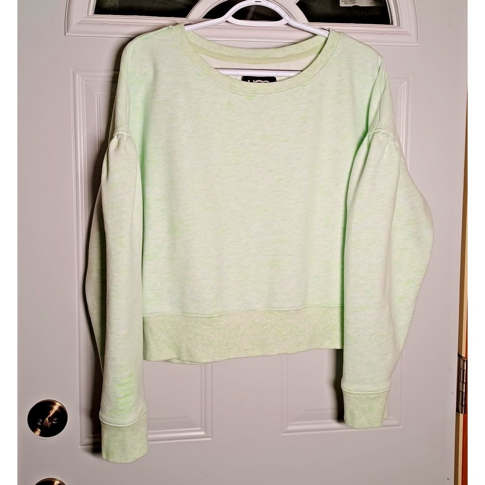 UGG Women's Tenley Shirred Sleeve Drop Shoulder Sweat Shirt Green Tie Dye Sz XL
